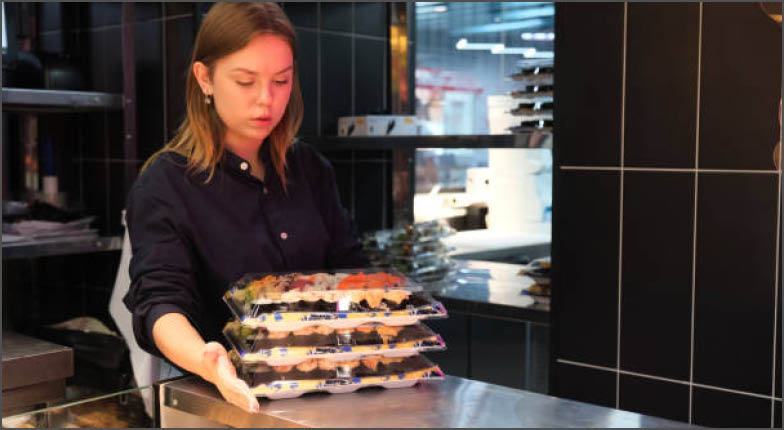 chef with cooked food