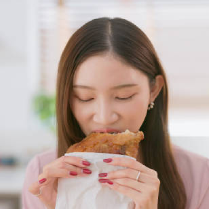 lady eating